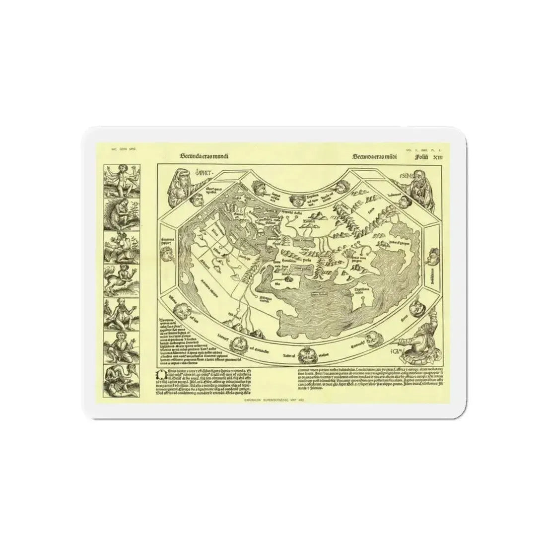 Chronicon Nurembergense Map (1493) (Map) Refrigerator Magnet - The Sticker Space