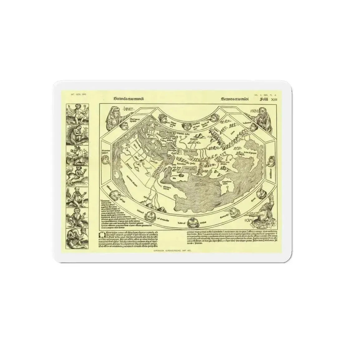Chronicon Nurembergense Map (1493) (Map) Refrigerator Magnet - The Sticker Space