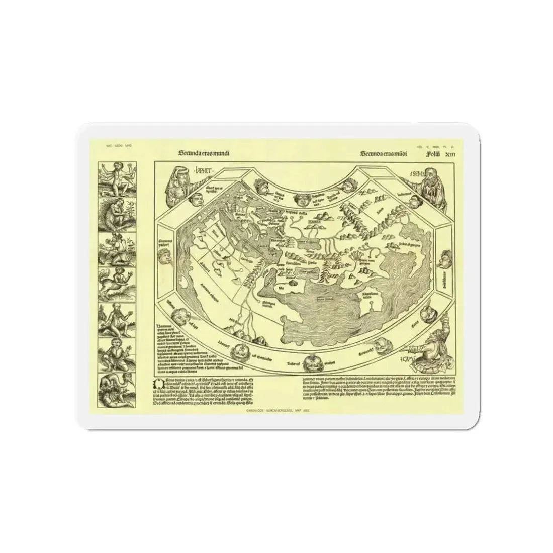 Chronicon Nurembergense Map (1493) (Map) Refrigerator Magnet - The Sticker Space