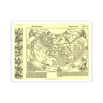 Chronicon Nurembergense Map (1493) (Map) STICKER Vinyl Kiss-Cut Decal 2 Inch White - The Sticker Space