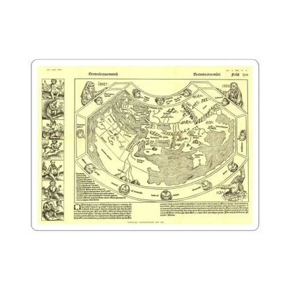 Chronicon Nurembergense Map (1493) (Map) STICKER Vinyl Kiss-Cut Decal 4 Inch White - The Sticker Space