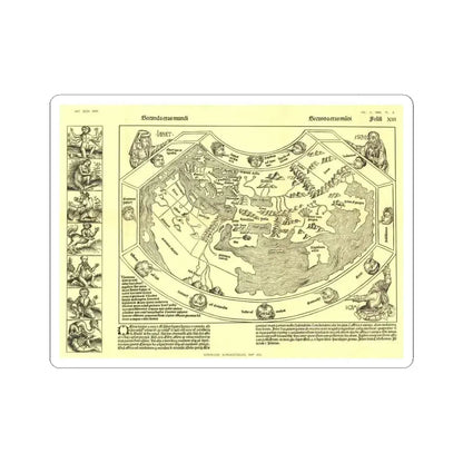 Chronicon Nurembergense Map (1493) (Map) STICKER Vinyl Kiss-Cut Decal 6 Inch White - The Sticker Space