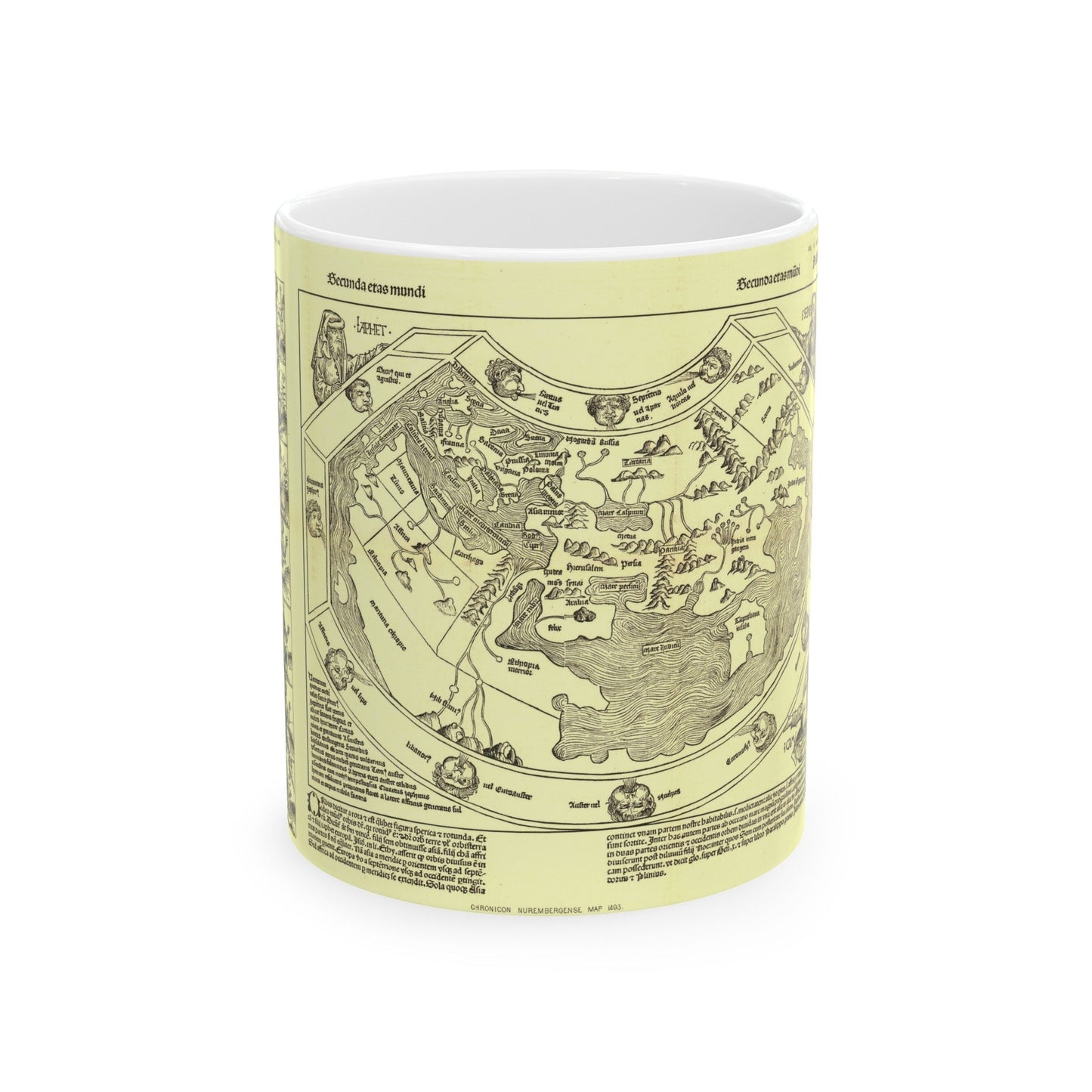 Chronicon Nurembergense Map (1493) (Map) White Coffee Mug-11oz-The Sticker Space