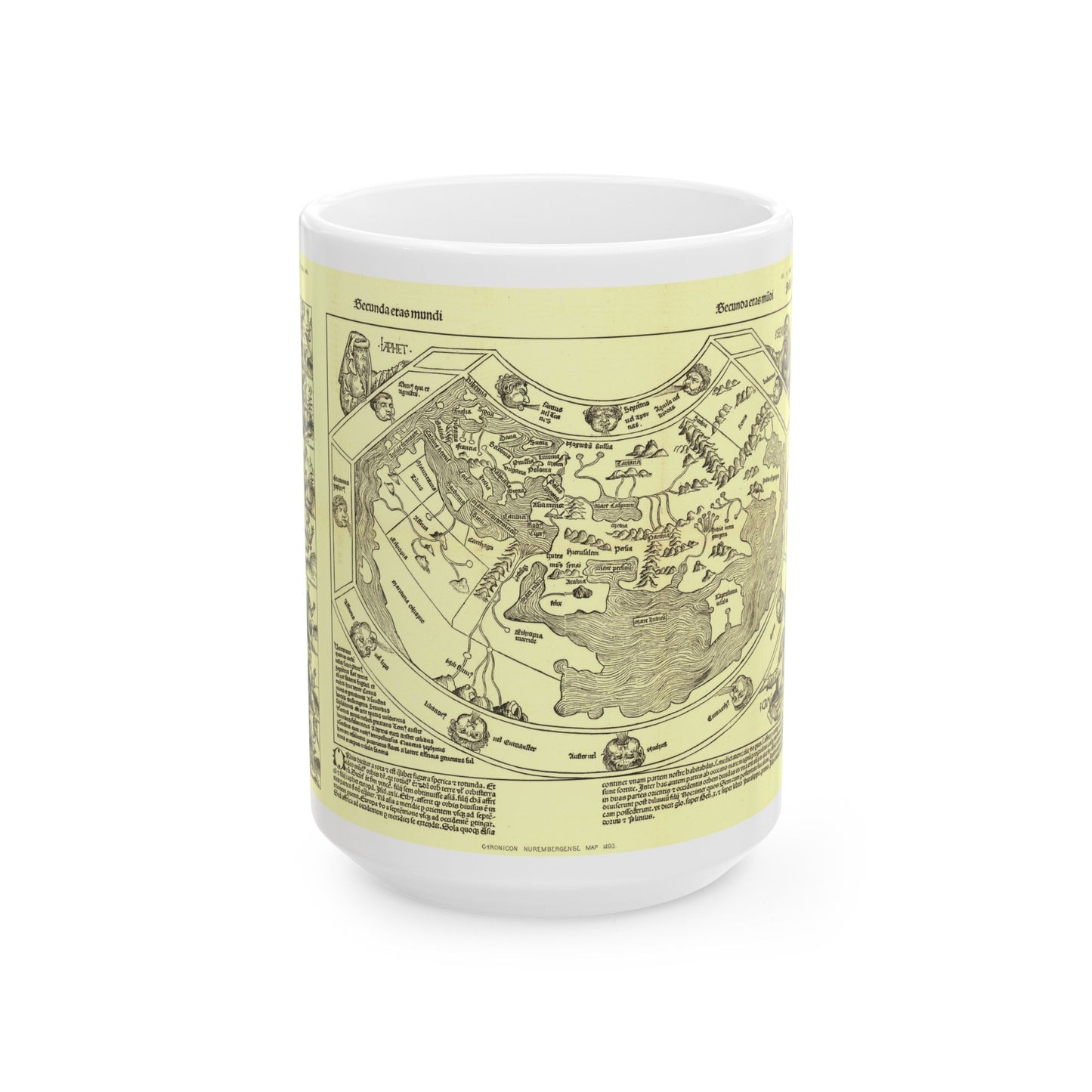 Chronicon Nurembergense Map (1493) (Map) White Coffee Mug-15oz-The Sticker Space