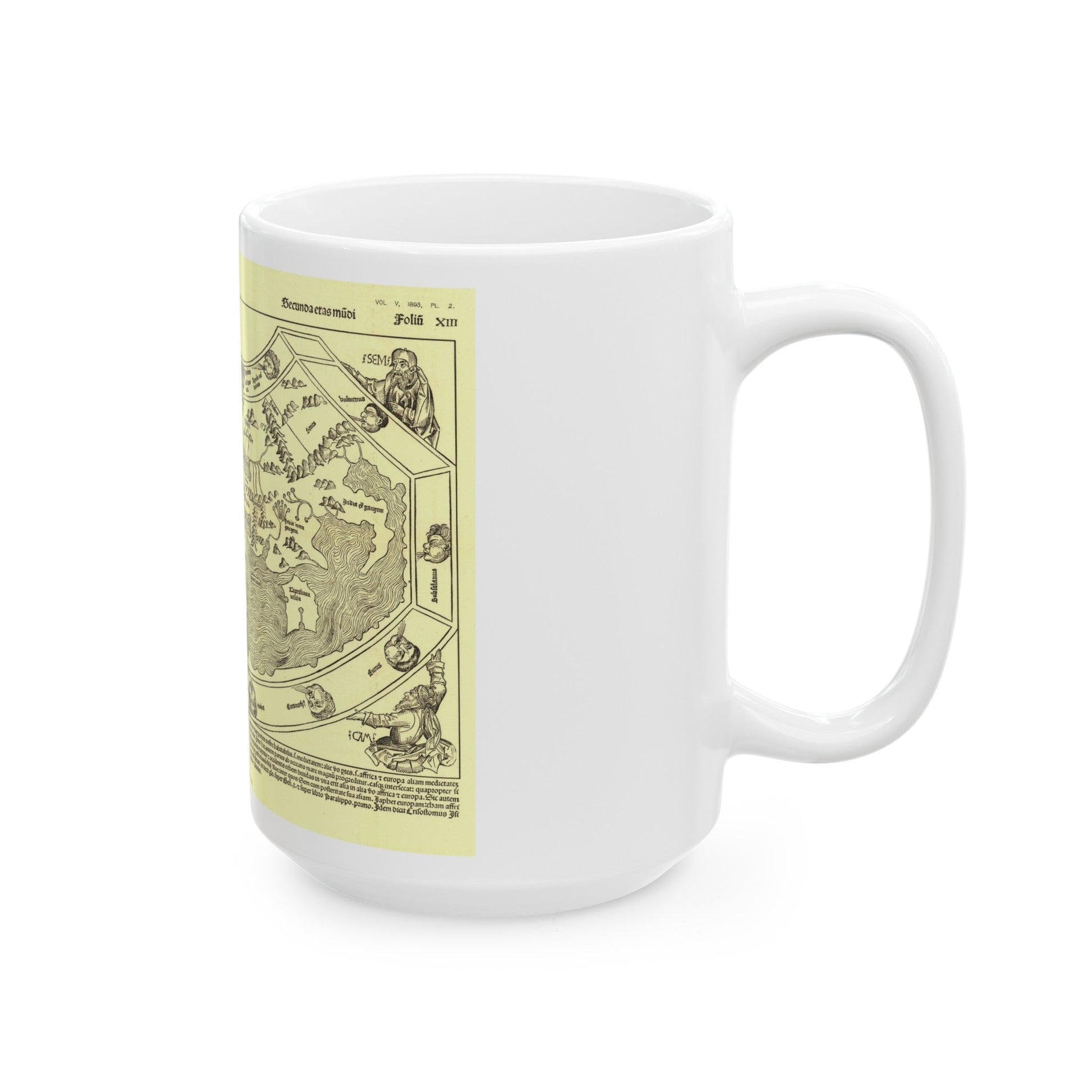 Chronicon Nurembergense Map (1493) (Map) White Coffee Mug-The Sticker Space