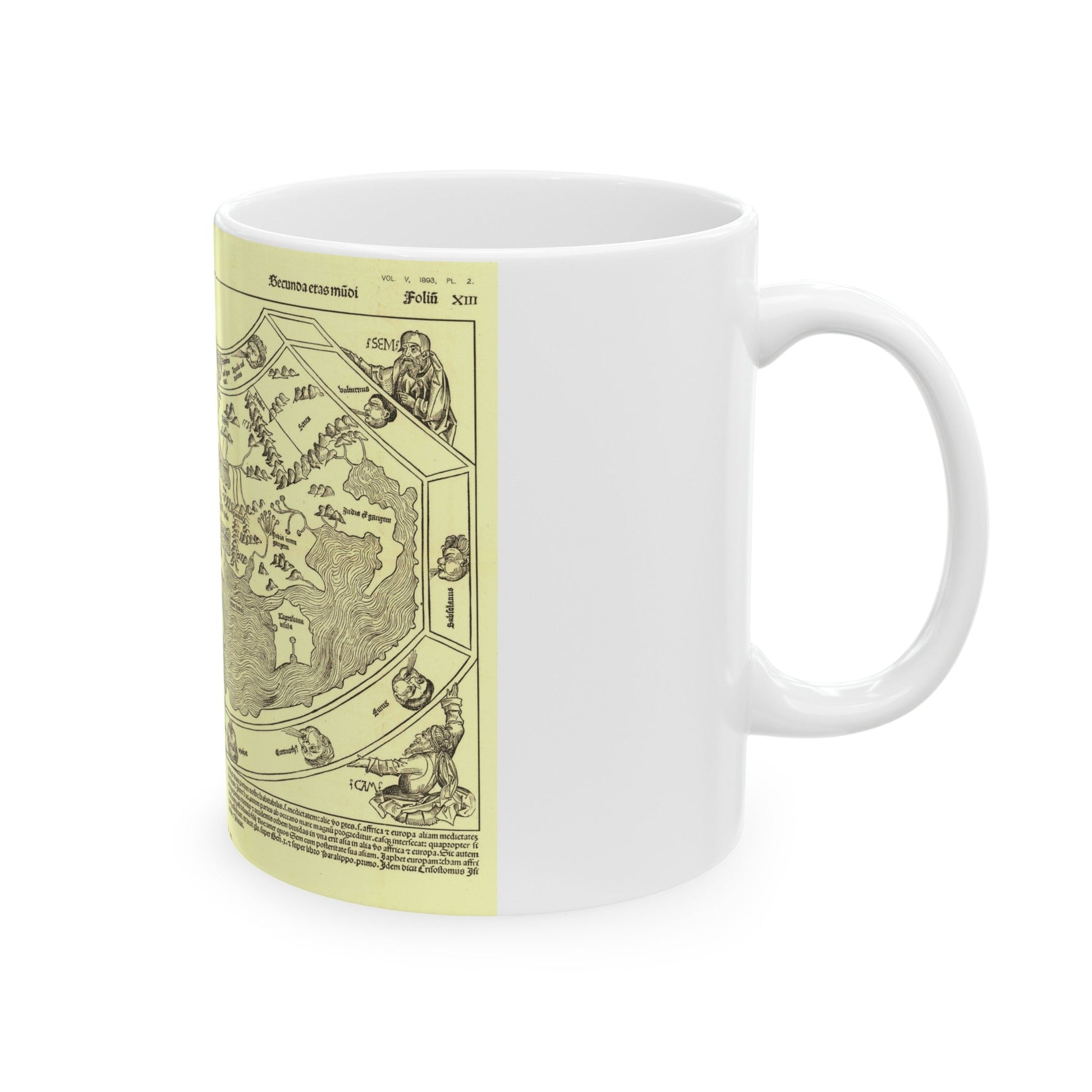 Chronicon Nurembergense Map (1493) (Map) White Coffee Mug-The Sticker Space