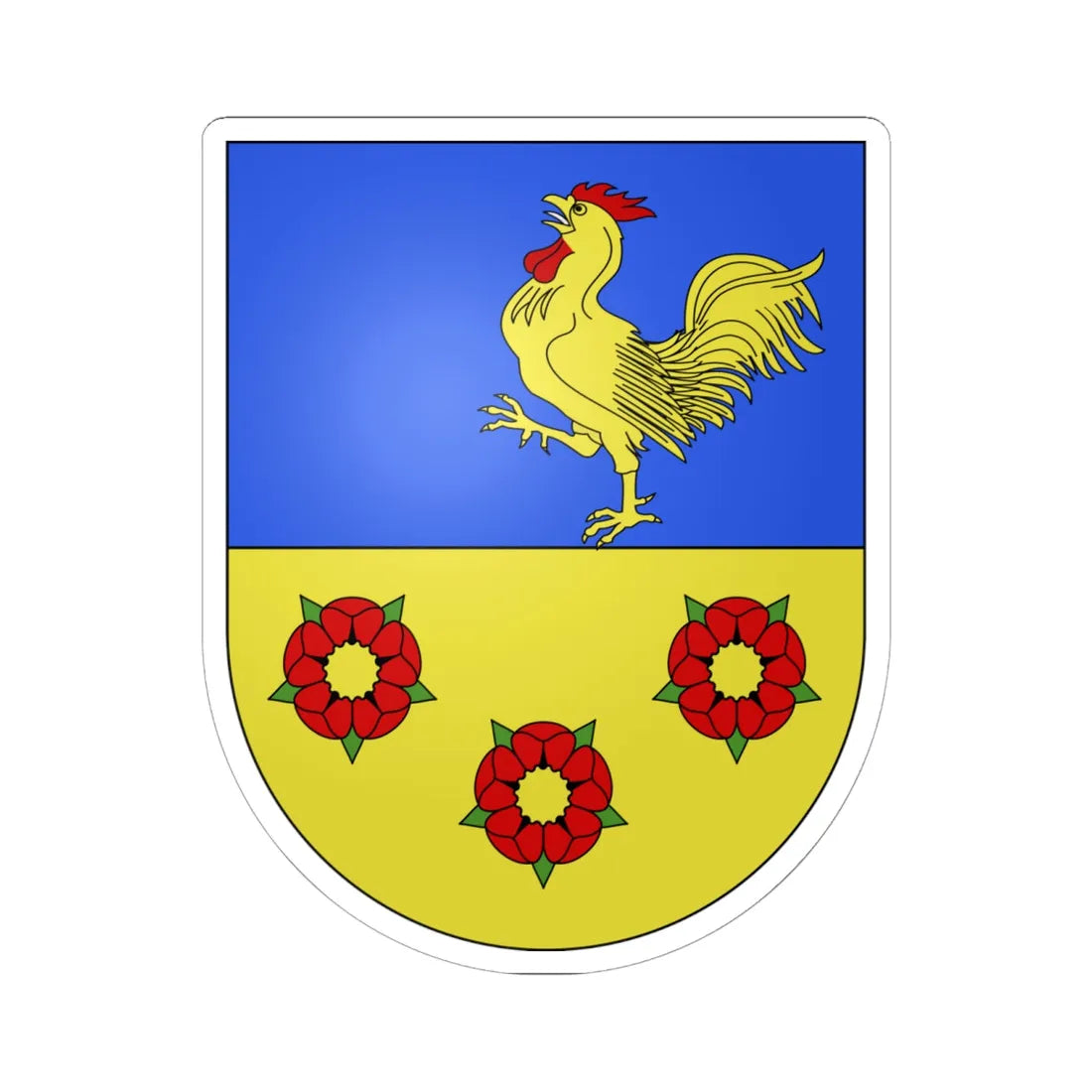 Chésopelloz-coat of arms (Switzerland) (Coat of Arms) STICKER Vinyl Kiss-Cut Decal 6 Inch White - The Sticker Space