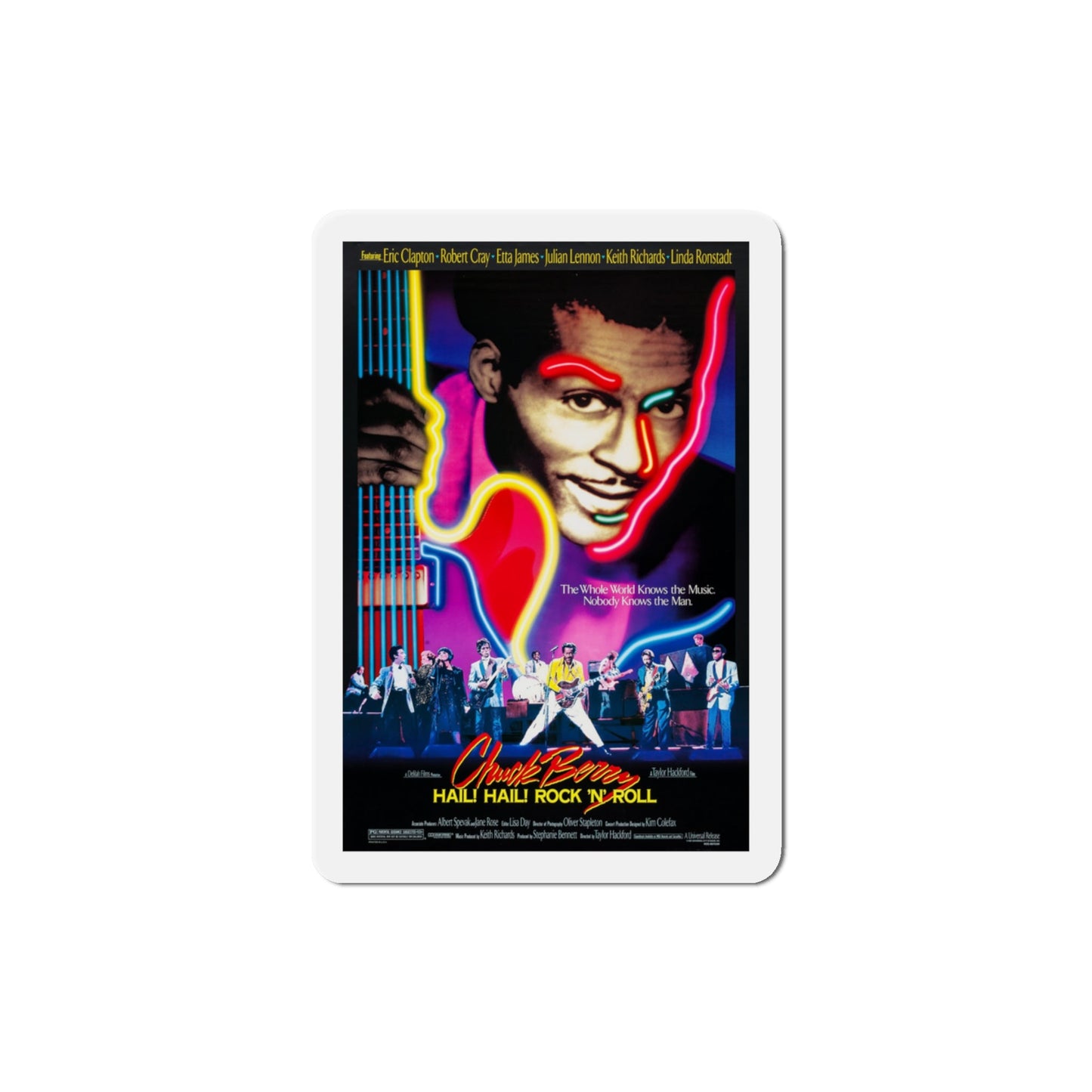 Chuck Berry Hail! Hail! Rock 'n' Roll 1987 Movie Poster Die-Cut Magnet-3" x 3"-The Sticker Space