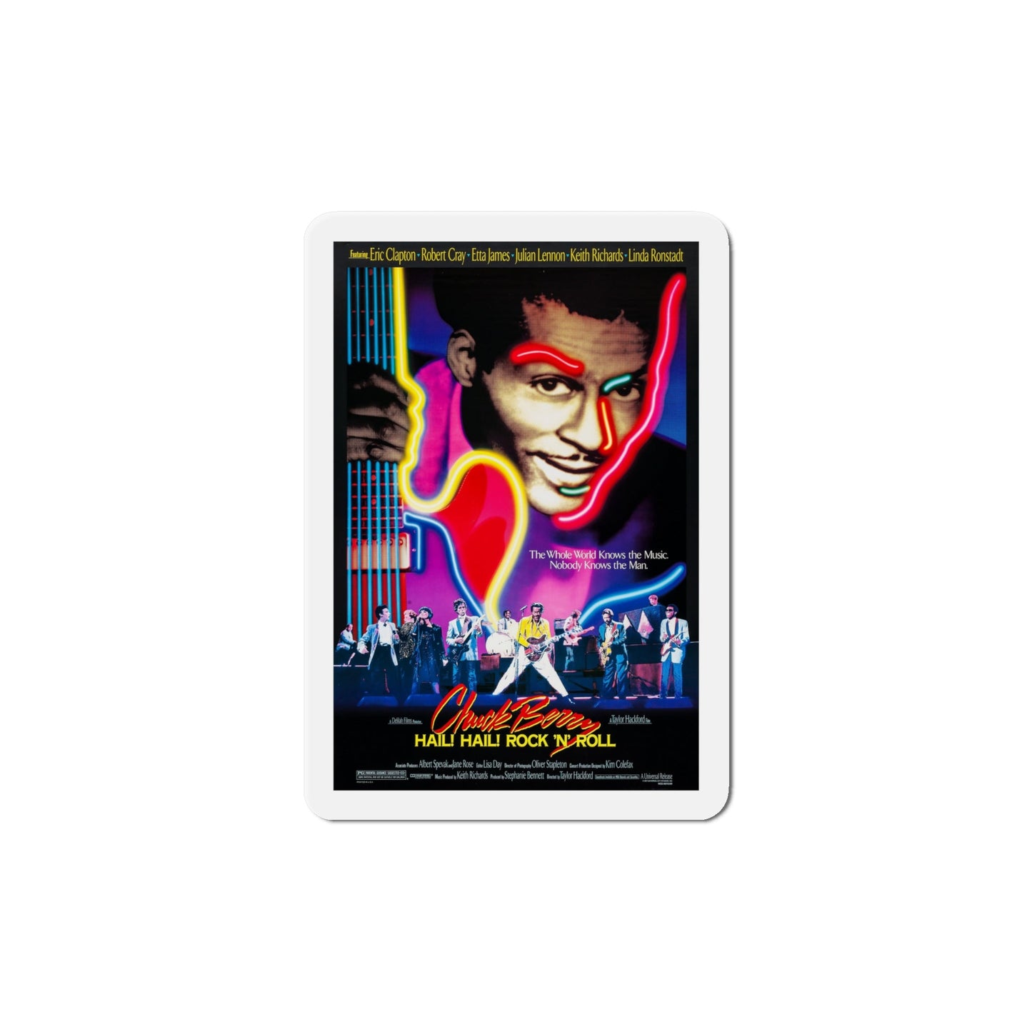 Chuck Berry Hail! Hail! Rock 'n' Roll 1987 Movie Poster Die-Cut Magnet-6 × 6"-The Sticker Space