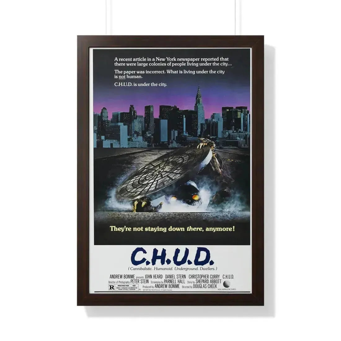 C.H.U.D. 1984 - Framed Movie Poster 20" x 30" Walnut - The Sticker Space