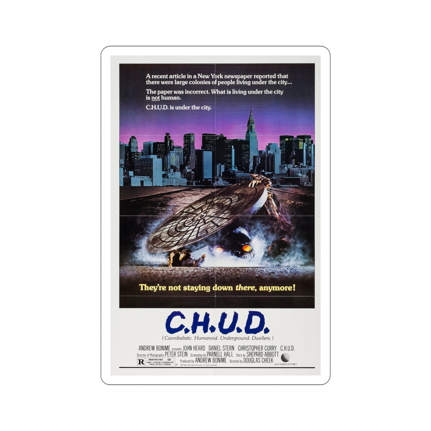 CHUD 1984 Movie Poster STICKER Vinyl Die-Cut Decal-5 Inch-The Sticker Space