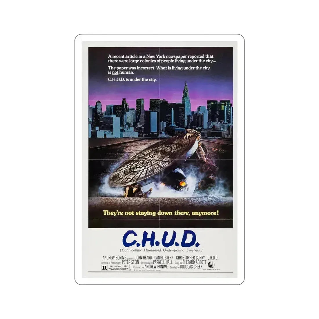 CHUD 1984 Movie Poster STICKER Vinyl Die-Cut Decal 6 Inch - The Sticker Space