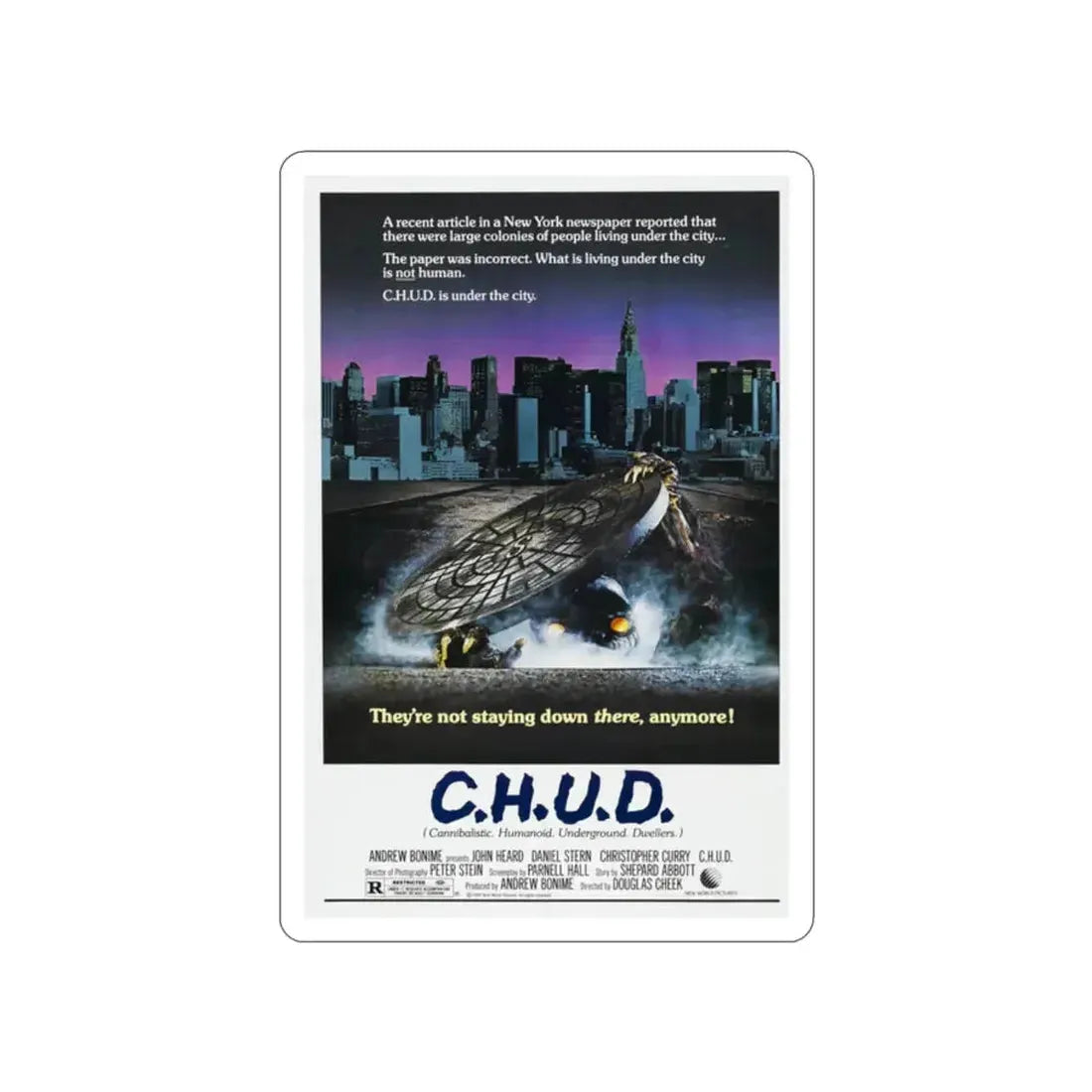 C.H.U.D. (2) 1984 Movie Poster STICKER Vinyl Die-Cut Decal 2 Inch - The Sticker Space