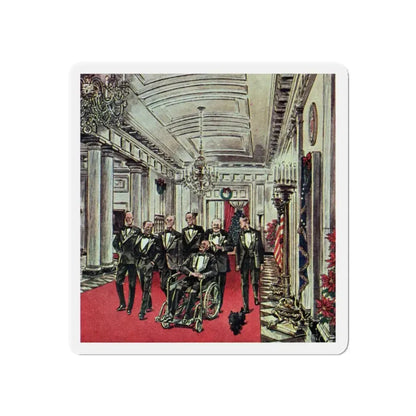 Churchill's Visit, This Week Magazine, January 19, 1964 (Magazine Illustration) Refrigerator Magnet 3 Inch Die-Cut - The Sticker Space