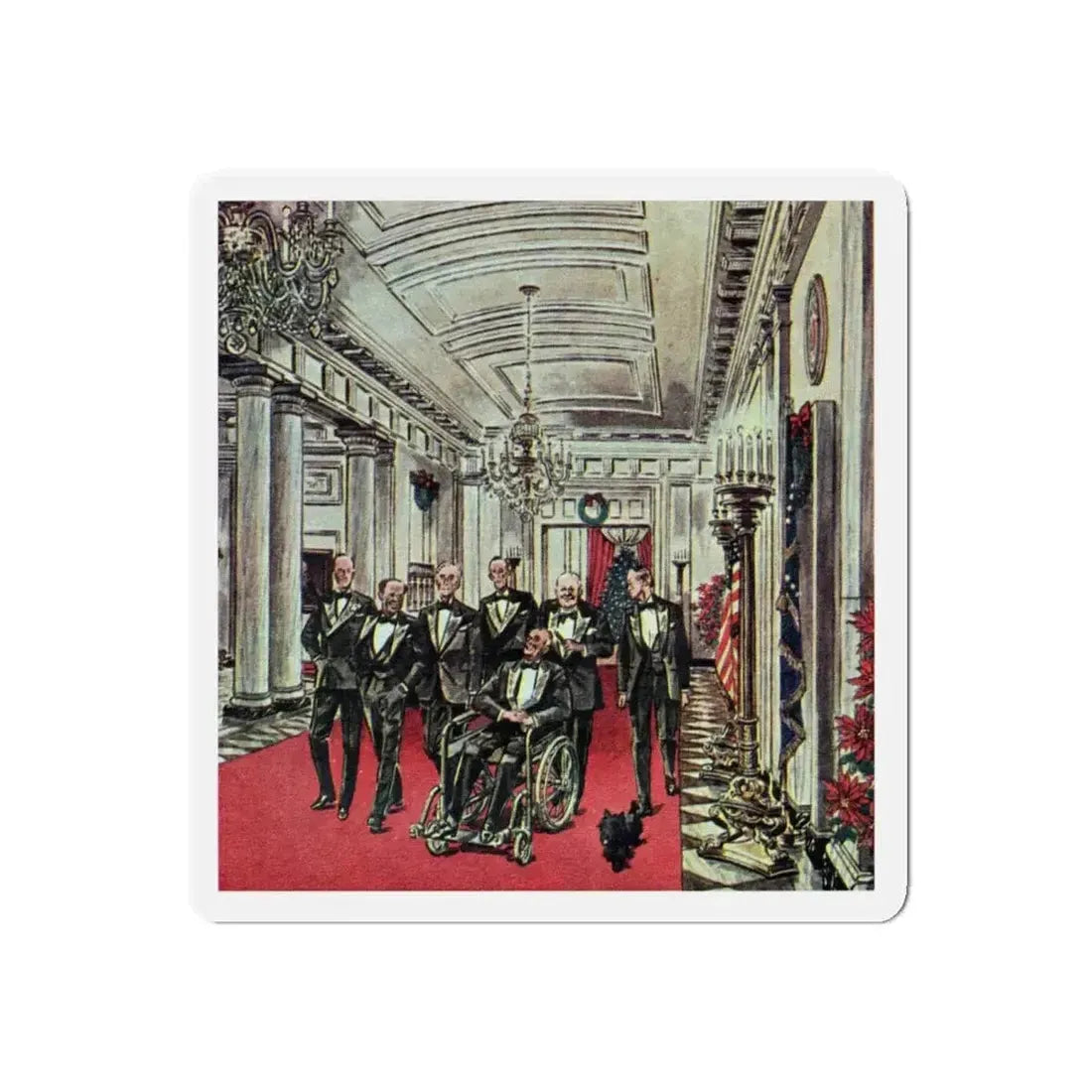 Churchill's Visit, This Week Magazine, January 19, 1964 (Magazine Illustration) Refrigerator Magnet - The Sticker Space