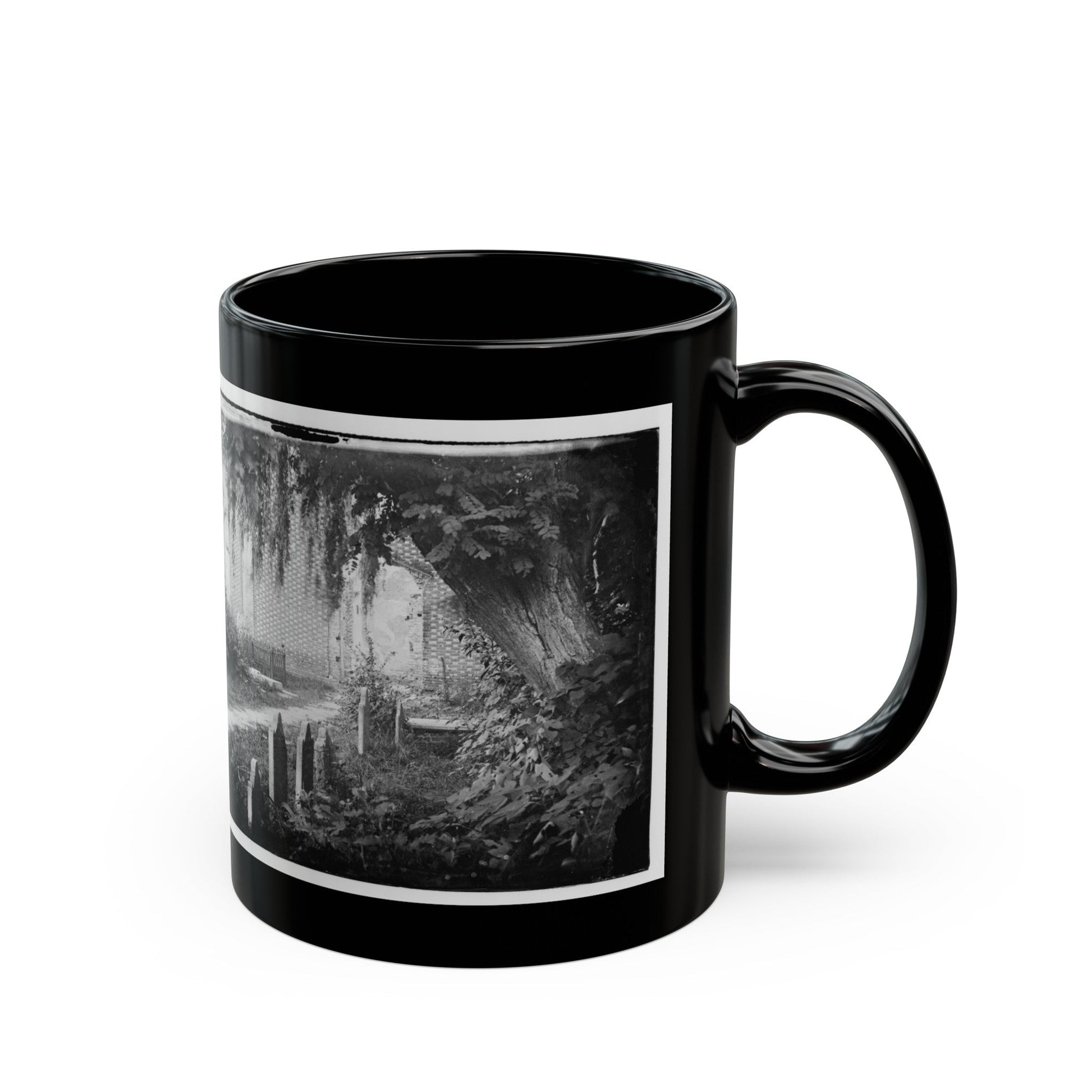 Churchyard With Graves (U.S. Civil War) Black Coffee Mug-The Sticker Space