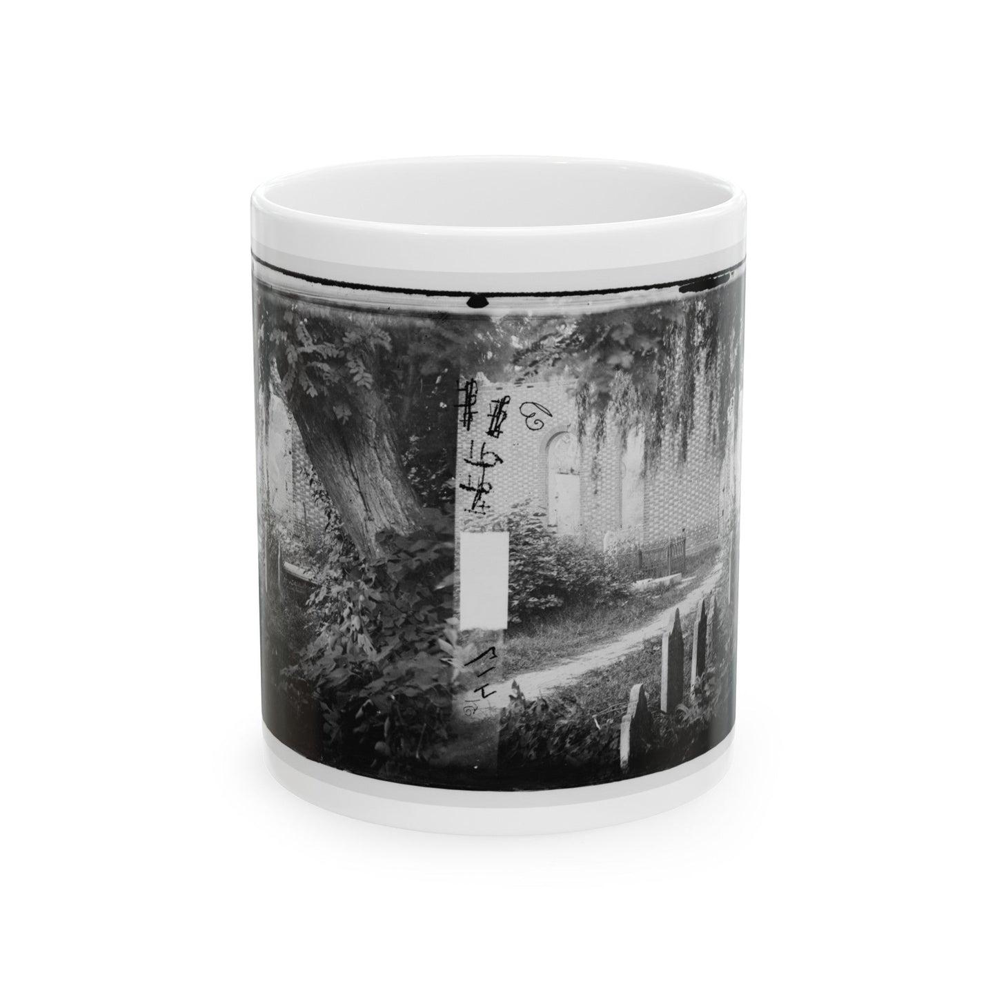 Churchyard With Graves (U.S. Civil War) White Coffee Mug-11oz-The Sticker Space