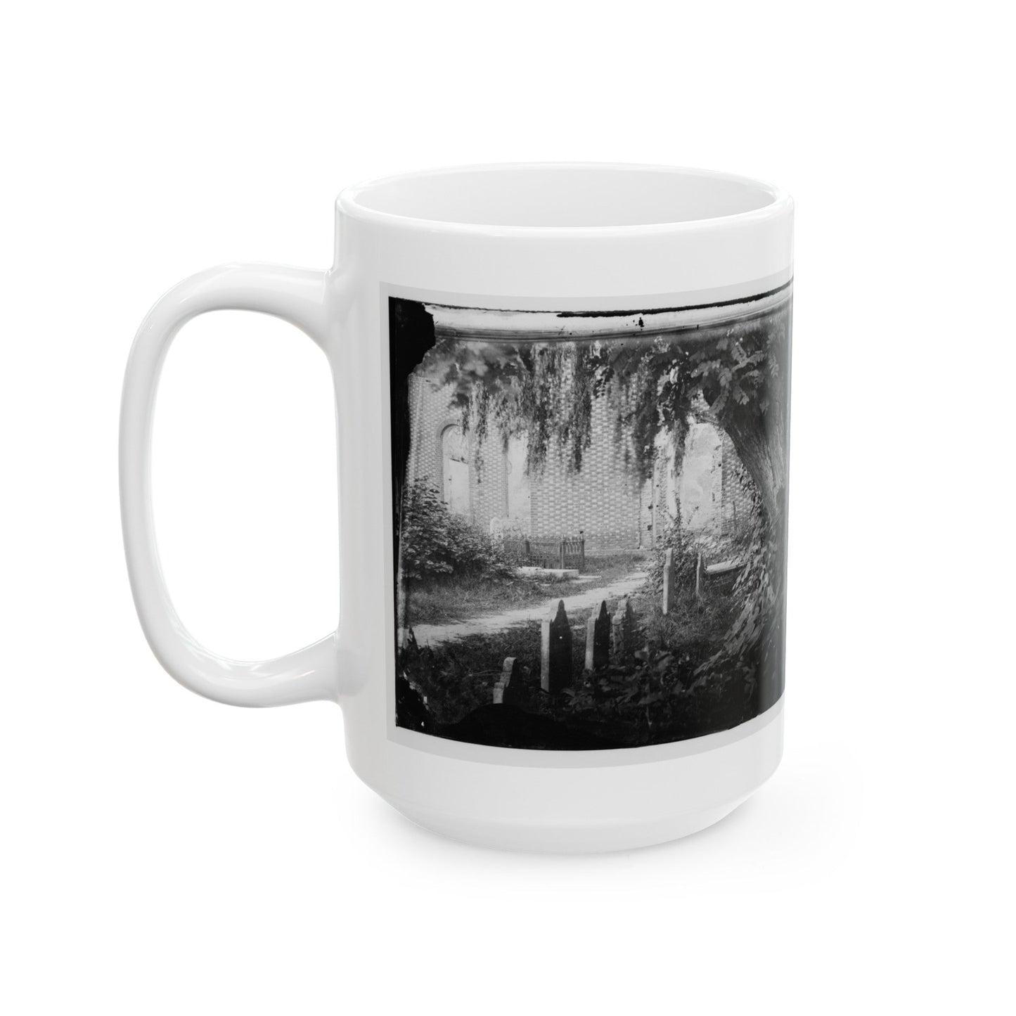 Churchyard With Graves (U.S. Civil War) White Coffee Mug-The Sticker Space