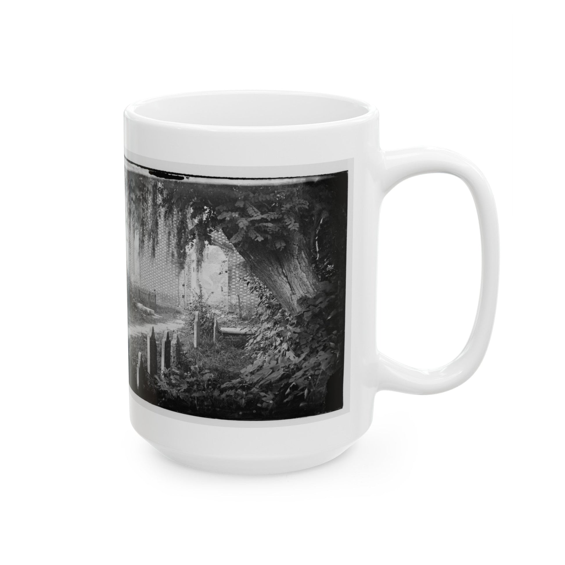 Churchyard With Graves (U.S. Civil War) White Coffee Mug-The Sticker Space