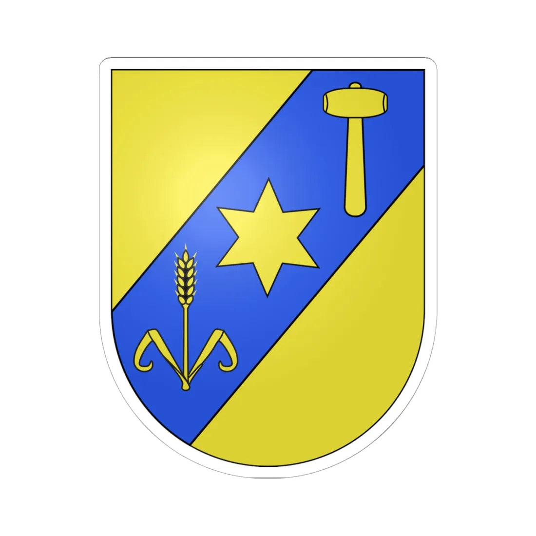 Churwalden-coat of arms (Switzerland) (Coat of Arms) STICKER Vinyl Kiss-Cut Decal 6 Inch White - The Sticker Space