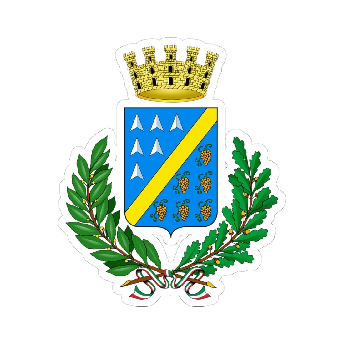 Ciampino-Stemma (Italy) (Coat of Arms) STICKER Vinyl Kiss-Cut Decal 4 Inch White - The Sticker Space