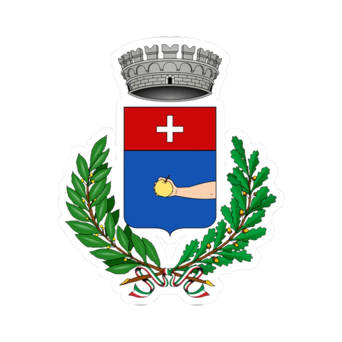 Cicciano-Stemma (Italy) (Coat of Arms) STICKER Vinyl Kiss-Cut Decal 2 Inch White - The Sticker Space