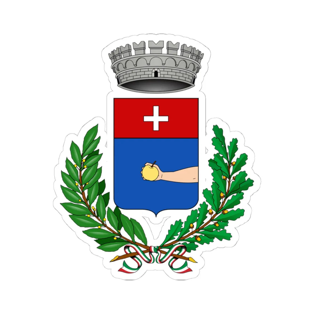 Cicciano-Stemma (Italy) (Coat of Arms) STICKER Vinyl Kiss-Cut Decal 4 Inch White - The Sticker Space