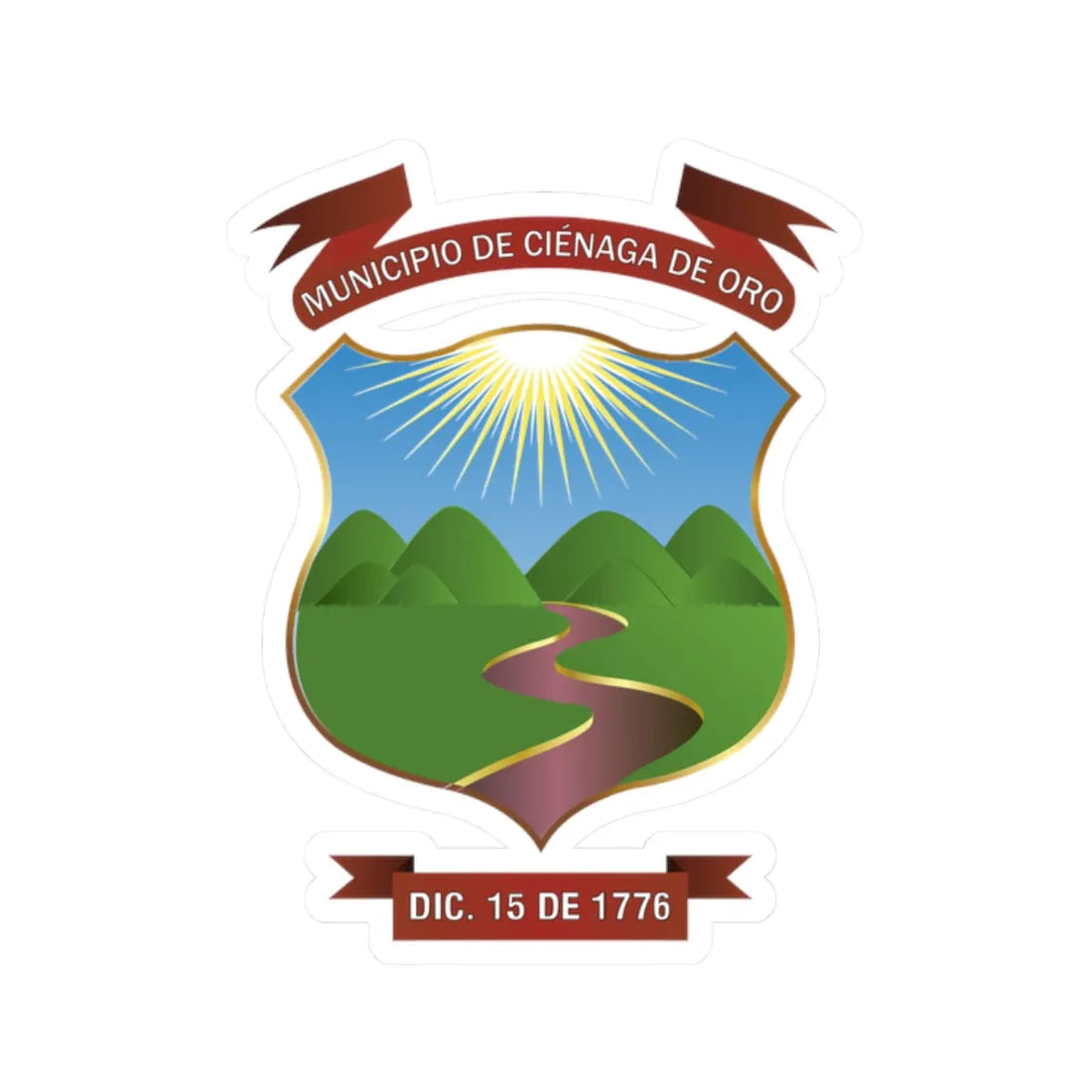 CienagaDeOro (Colombia) (Coat of Arms) STICKER Vinyl Kiss-Cut Decal 2 Inch White - The Sticker Space