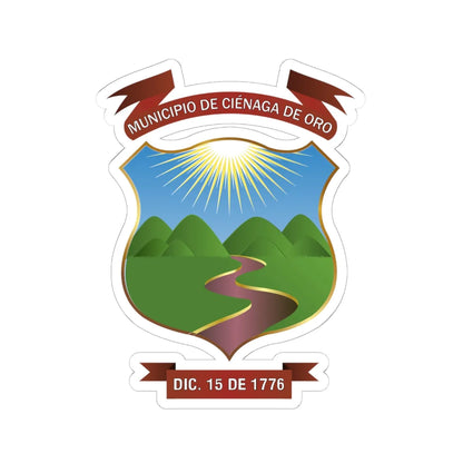 CienagaDeOro (Colombia) (Coat of Arms) STICKER Vinyl Kiss-Cut Decal 6 Inch White - The Sticker Space