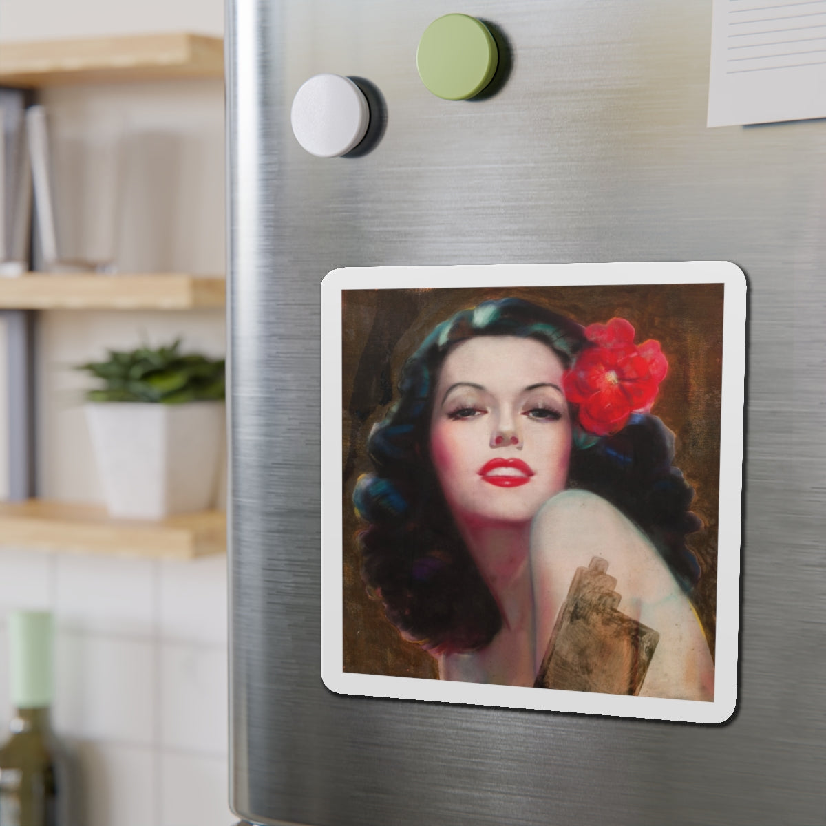 Cigarette ad illustration (Magazine Illustration) Refrigerator Magnet-The Sticker Space