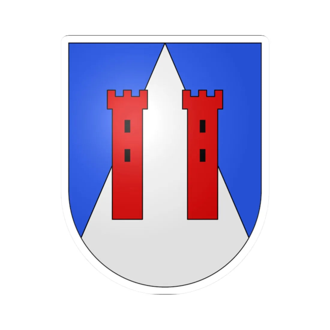 Cimadera-coat of arms (Switzerland) (Coat of Arms) STICKER Vinyl Kiss-Cut Decal 2 Inch White - The Sticker Space