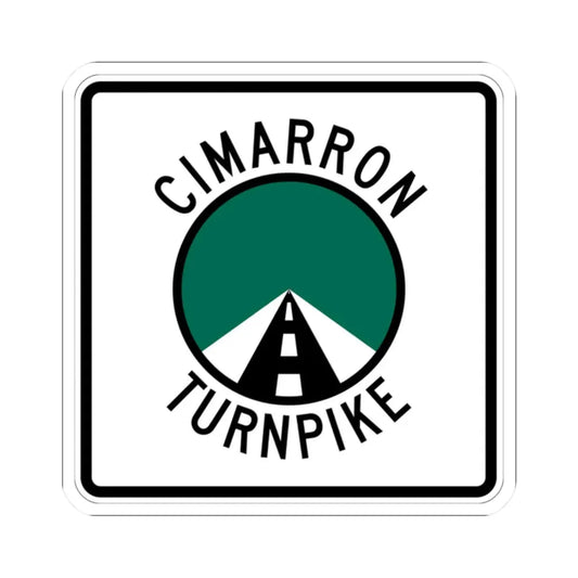 Cimarron Turnpike (Oklahoma) (Road Sign) STICKER Vinyl Kiss-Cut Decal 2 Inch White - The Sticker Space