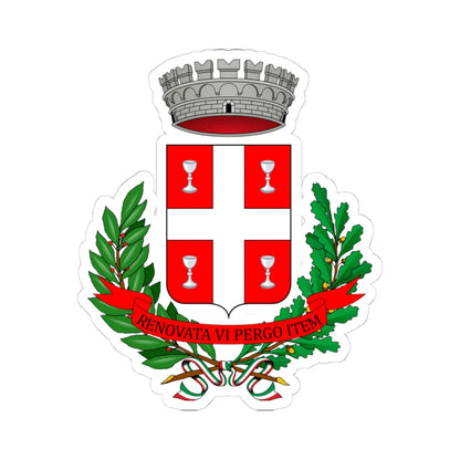 Cinaglio-Stemma (Italy) (Coat of Arms) STICKER Vinyl Kiss-Cut Decal 4 Inch White - The Sticker Space