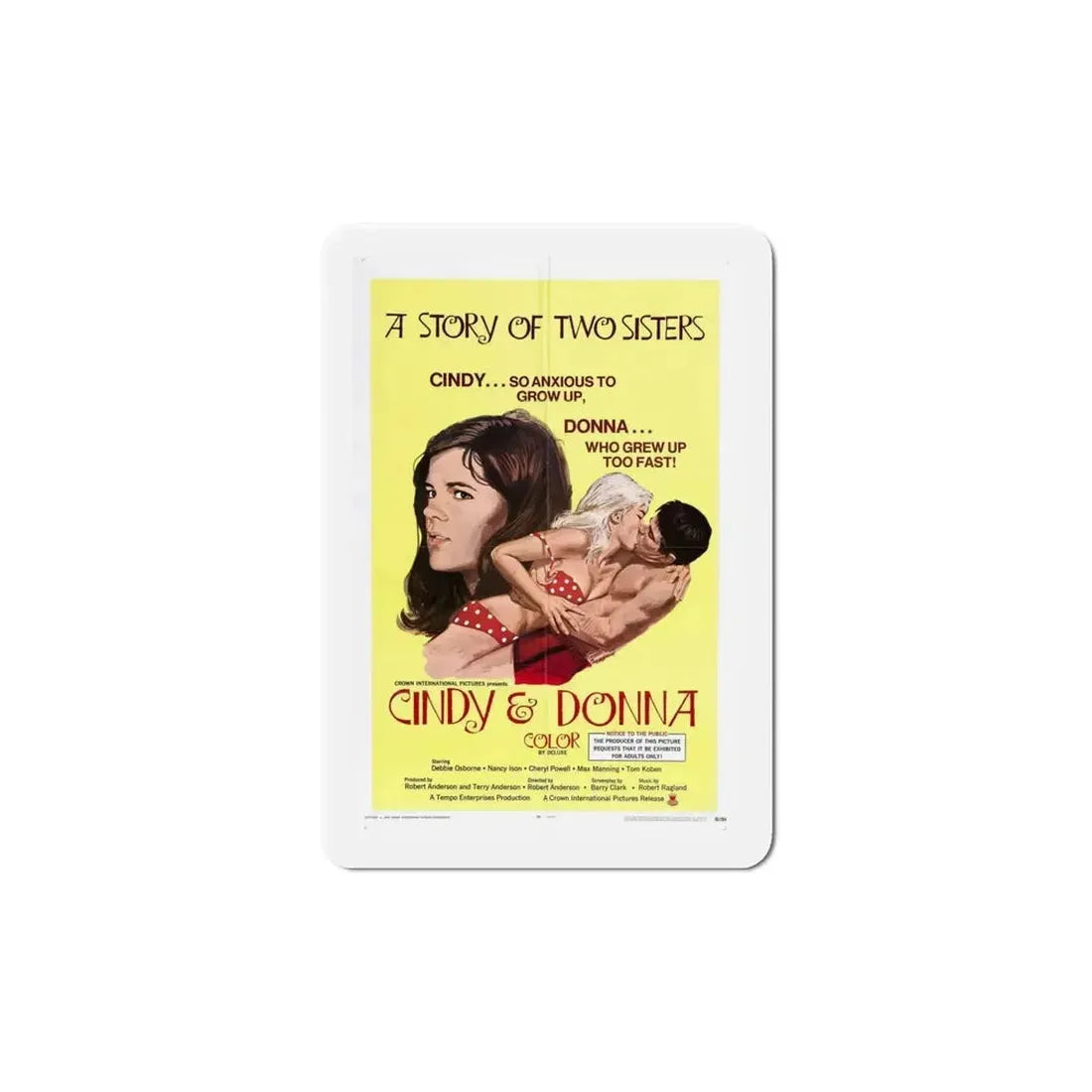 Cindy and Donna 1970 Movie Poster Refrigerator Magnet - The Sticker Space