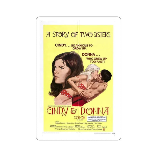 Cindy and Donna 1970 Movie Poster STICKER Vinyl Die-Cut Decal 6 Inch - The Sticker Space