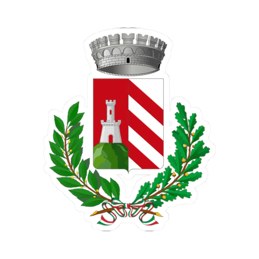 Cinto Euganeo-Stemma (Italy) (Coat of Arms) STICKER Vinyl Kiss-Cut Decal 2 Inch White - The Sticker Space