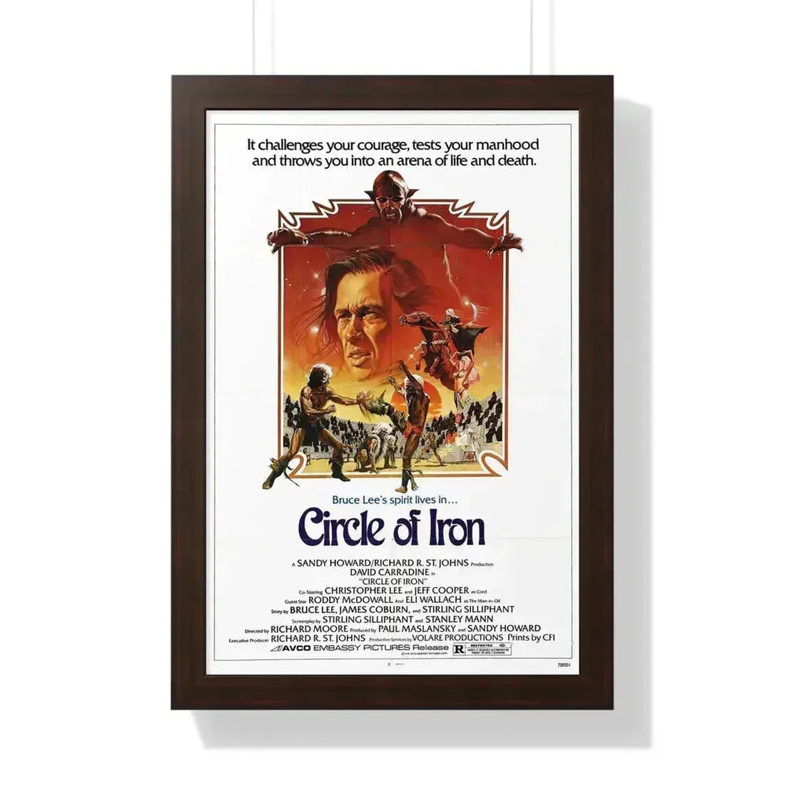 CIRCLE OF IRON 1978 - Framed Movie Poster 16″ x 24″ Walnut - The Sticker Space
