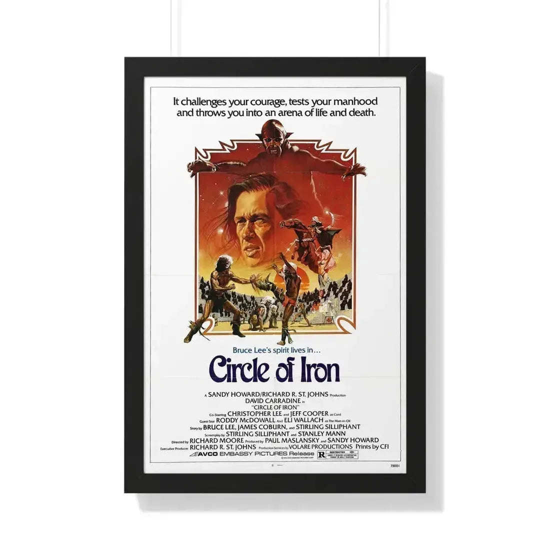 CIRCLE OF IRON 1978 - Framed Movie Poster 20" x 30" Black - The Sticker Space
