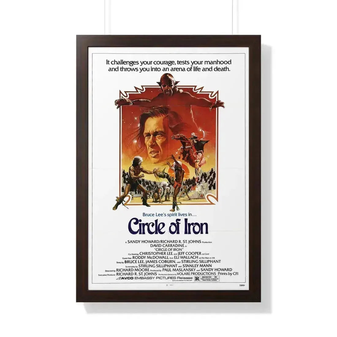 CIRCLE OF IRON 1978 - Framed Movie Poster 20" x 30" Walnut - The Sticker Space