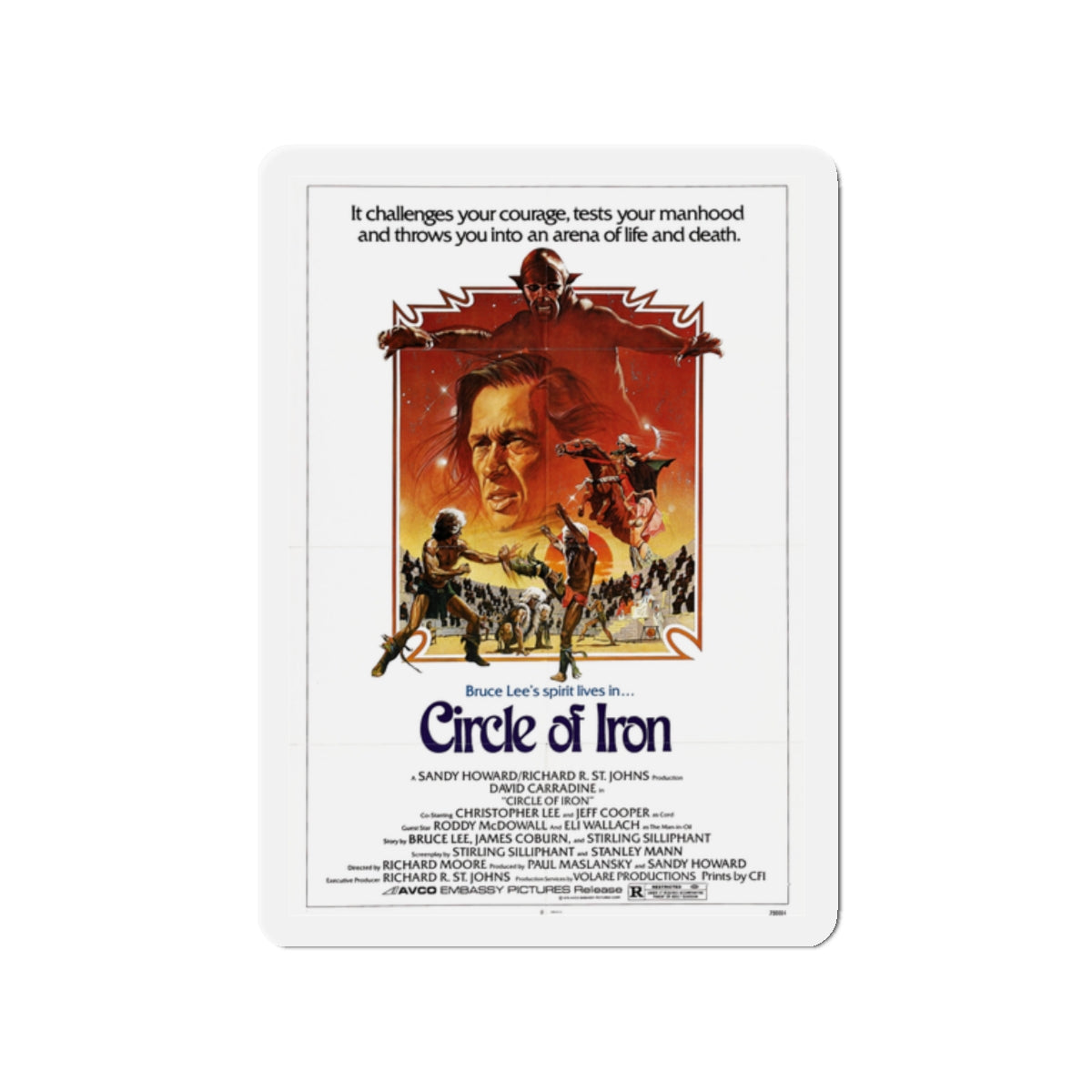 CIRCLE OF IRON 1978 Movie Poster - Die-Cut Magnet-2" x 2"-The Sticker Space