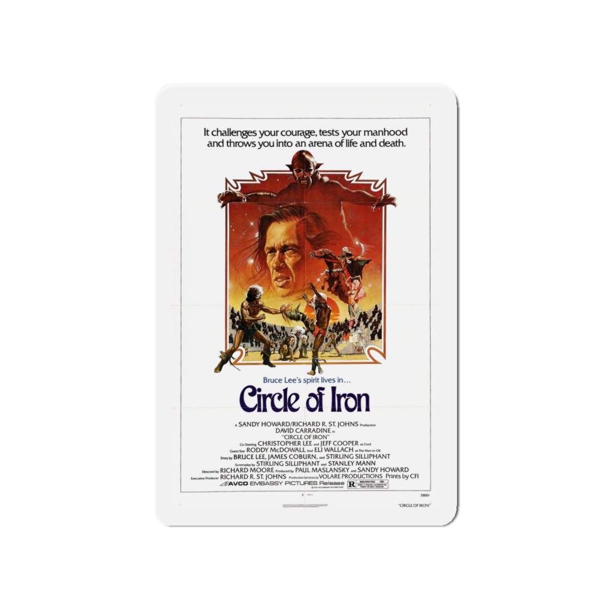 CIRCLE OF IRON 1978 Movie Poster - Die-Cut Magnet-4" x 4"-The Sticker Space