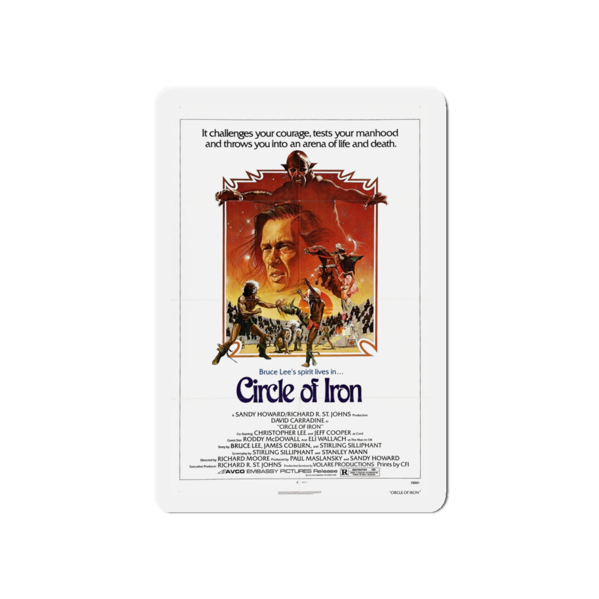 CIRCLE OF IRON 1978 Movie Poster - Die-Cut Magnet-5" x 5"-The Sticker Space