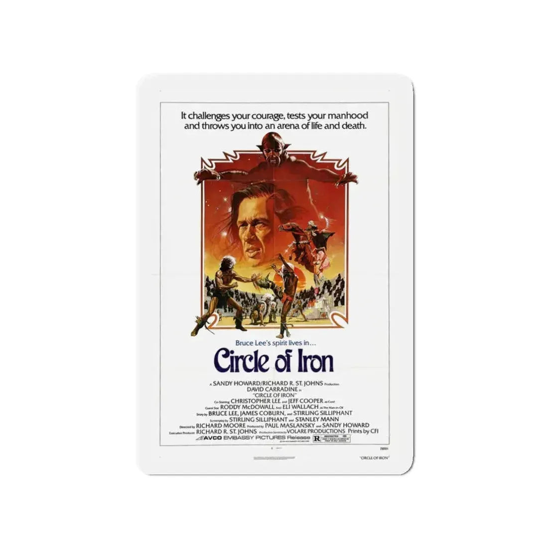 CIRCLE OF IRON 1978 Movie Poster - Refrigerator Magnet 3 Inch - The Sticker Space