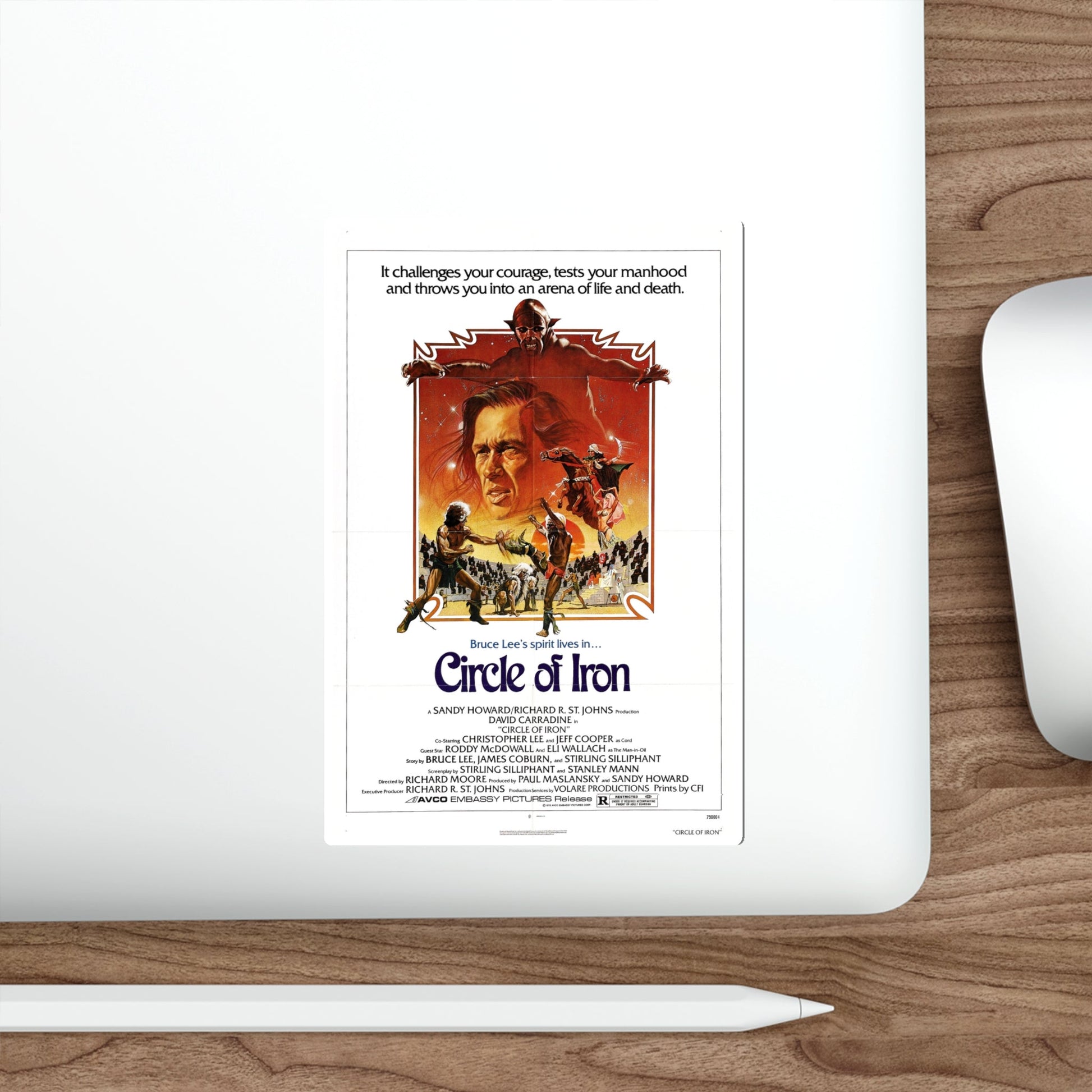 CIRCLE OF IRON 1978 Movie Poster STICKER Vinyl Die-Cut Decal-The Sticker Space