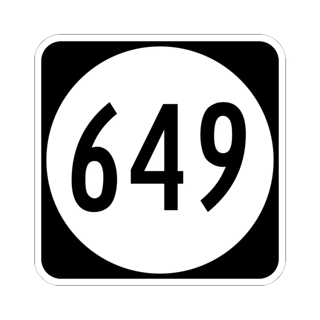 Circle sign 649 Virginia (Virginia) (Road Sign) STICKER Vinyl Kiss-Cut Decal 6 Inch White - The Sticker Space