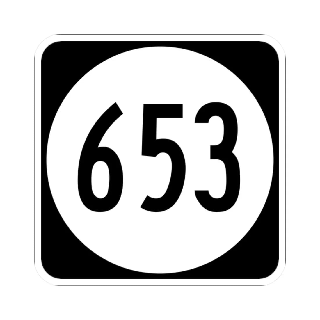 Circle sign 653 Virginia (Virginia) (Road Sign) STICKER Vinyl Kiss-Cut Decal 2 Inch White - The Sticker Space