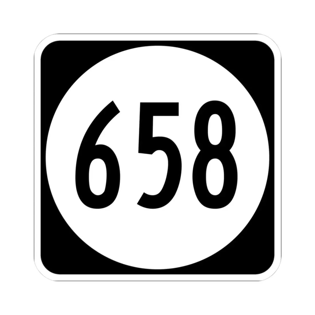 Circle sign 658 Virginia (Virginia) (Road Sign) STICKER Vinyl Kiss-Cut Decal 3 Inch White - The Sticker Space