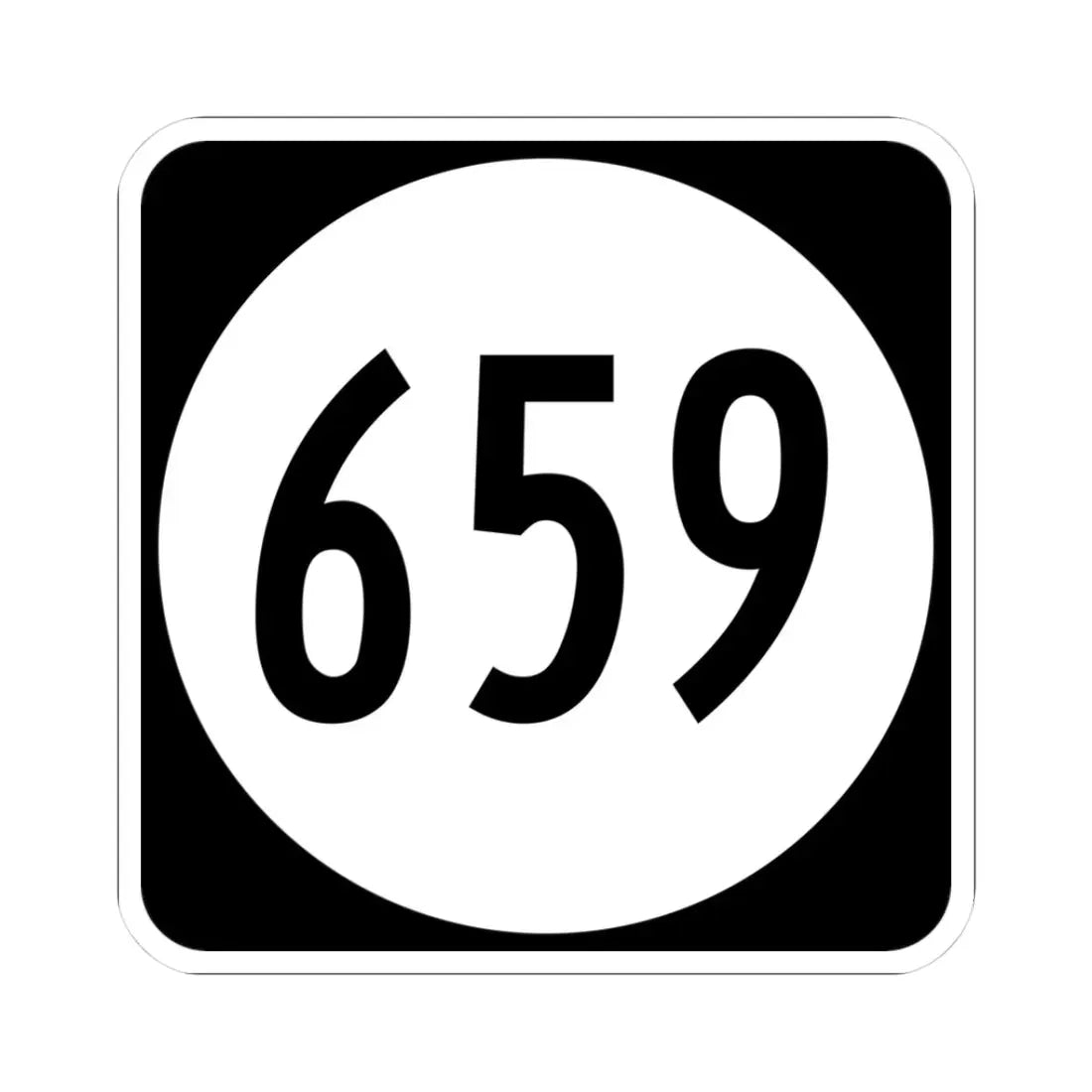 Circle sign 659 Virginia (Virginia) (Road Sign) STICKER Vinyl Kiss-Cut Decal 3 Inch White - The Sticker Space