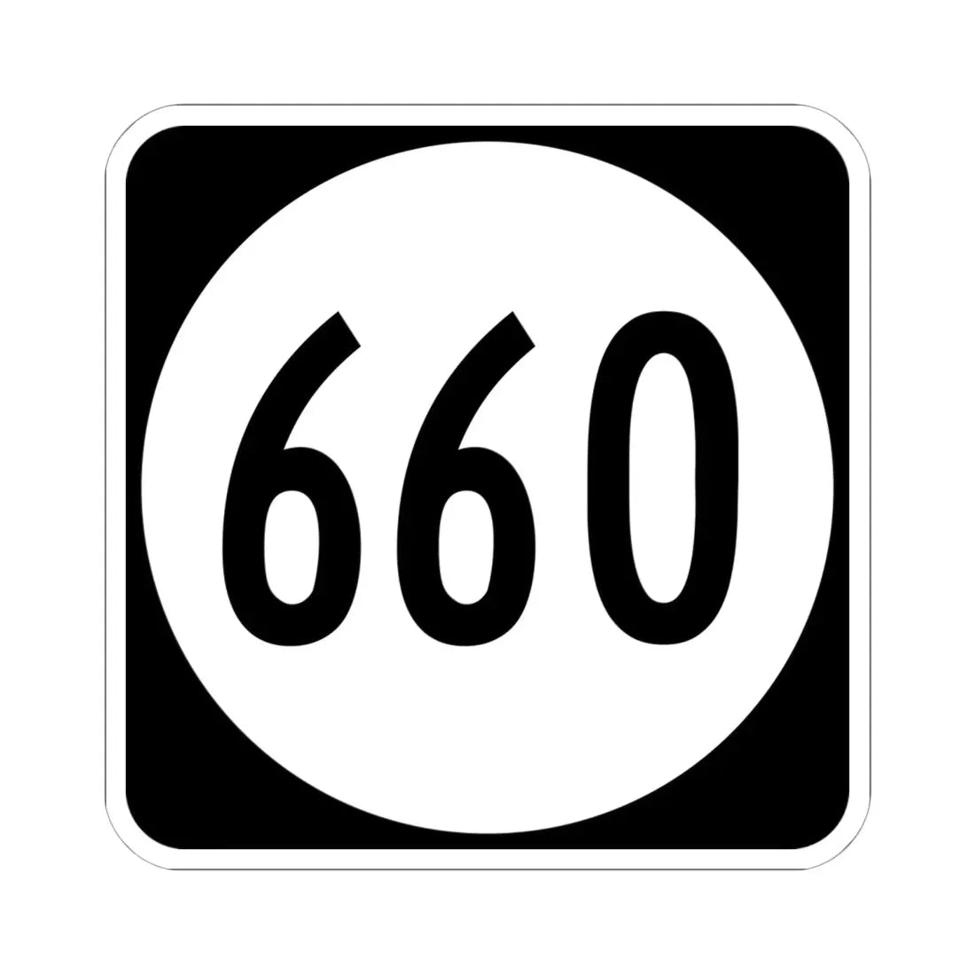 Circle sign 660 Virginia (Virginia) (Road Sign) STICKER Vinyl Kiss-Cut Decal 6 Inch White - The Sticker Space