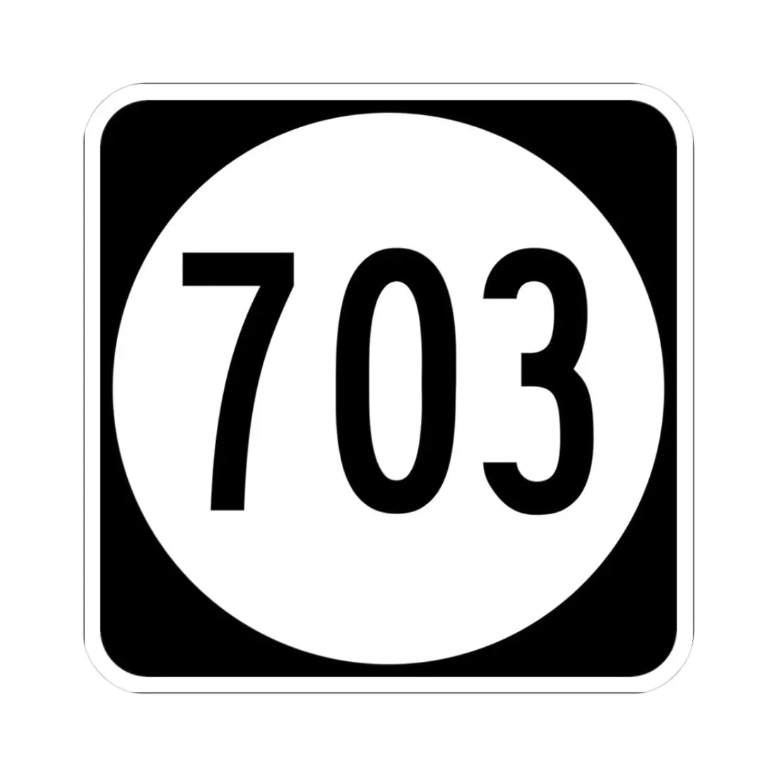 Circle sign 703 Virginia (Virginia) (Road Sign) STICKER Vinyl Kiss-Cut Decal 3 Inch White - The Sticker Space